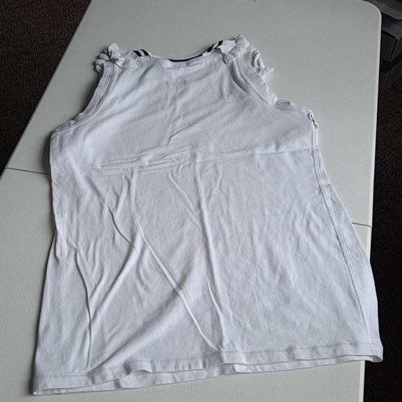 Cabi Topspin White Ruffle tank top - Picture 7 of 7